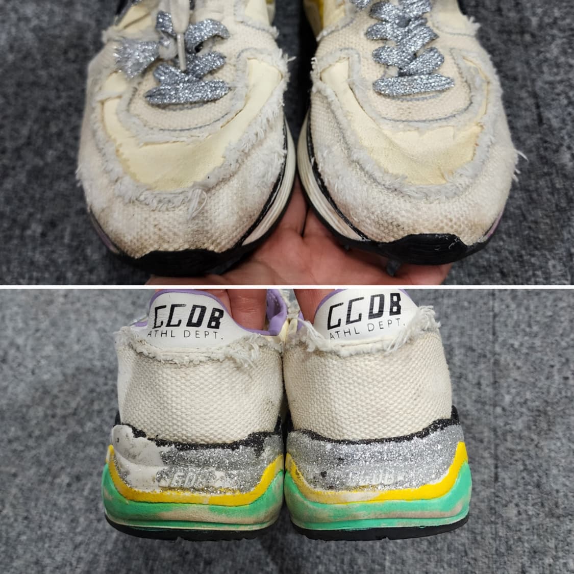 골든구스 러닝 솔 디스트레스드 레더 캔버스 스니커즈 38 상품이미지8