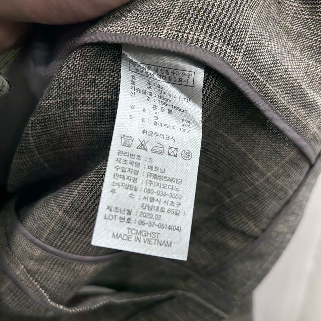 (새상품) 지오다노 체크패턴 투버튼 린넨 블레이저 상품이미지4