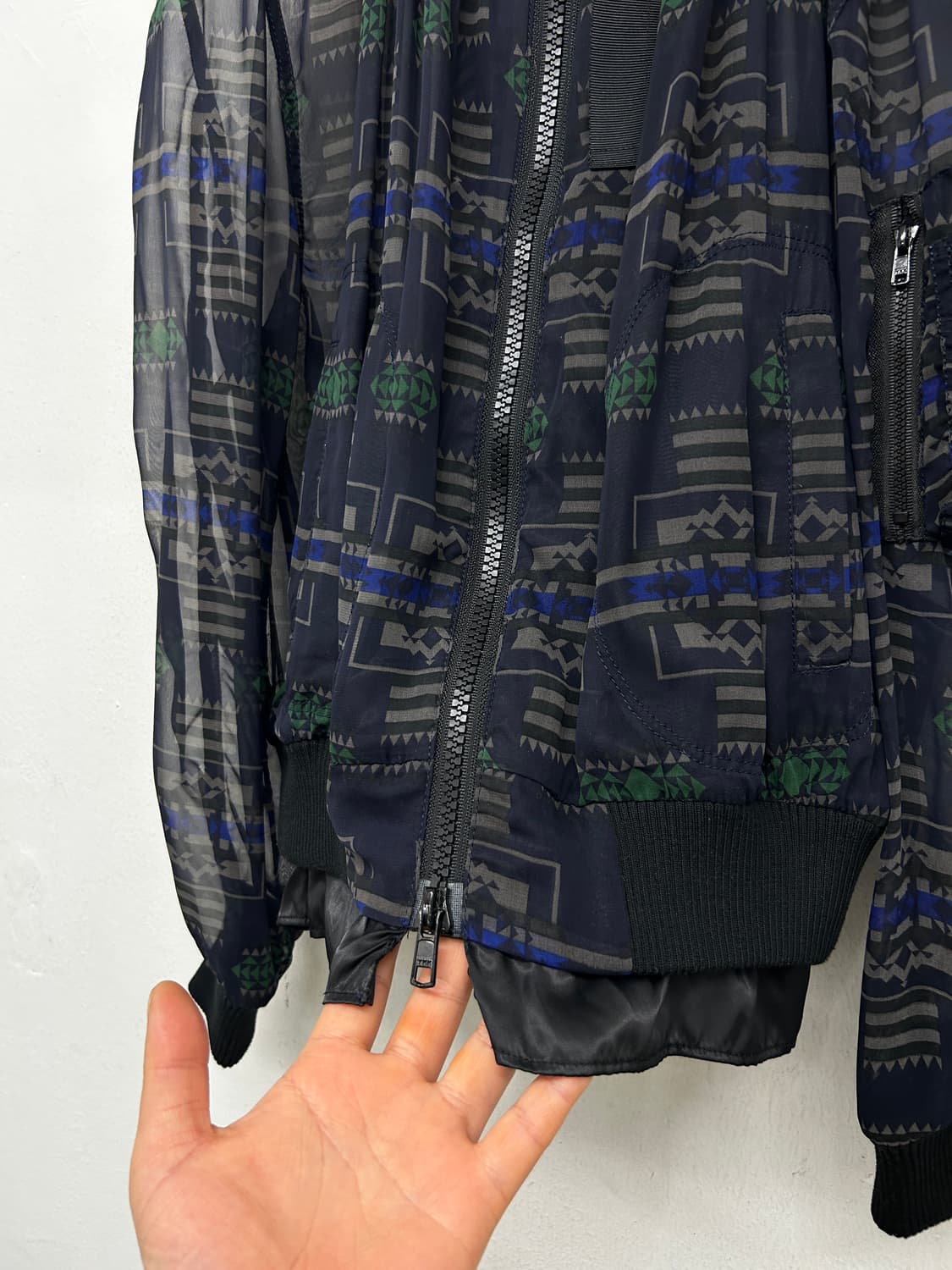 SACAI 사카이 패턴 시스루 블루종 점퍼 상품이미지3