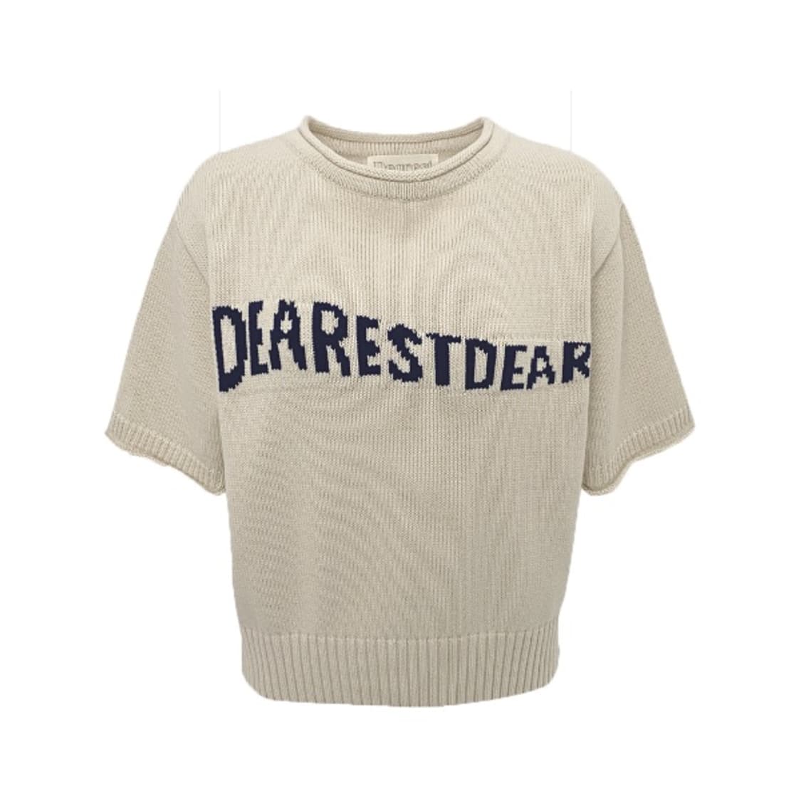 메이비베이비 디어리스트 로고 베이지 반팔 니트 F 상품이미지4