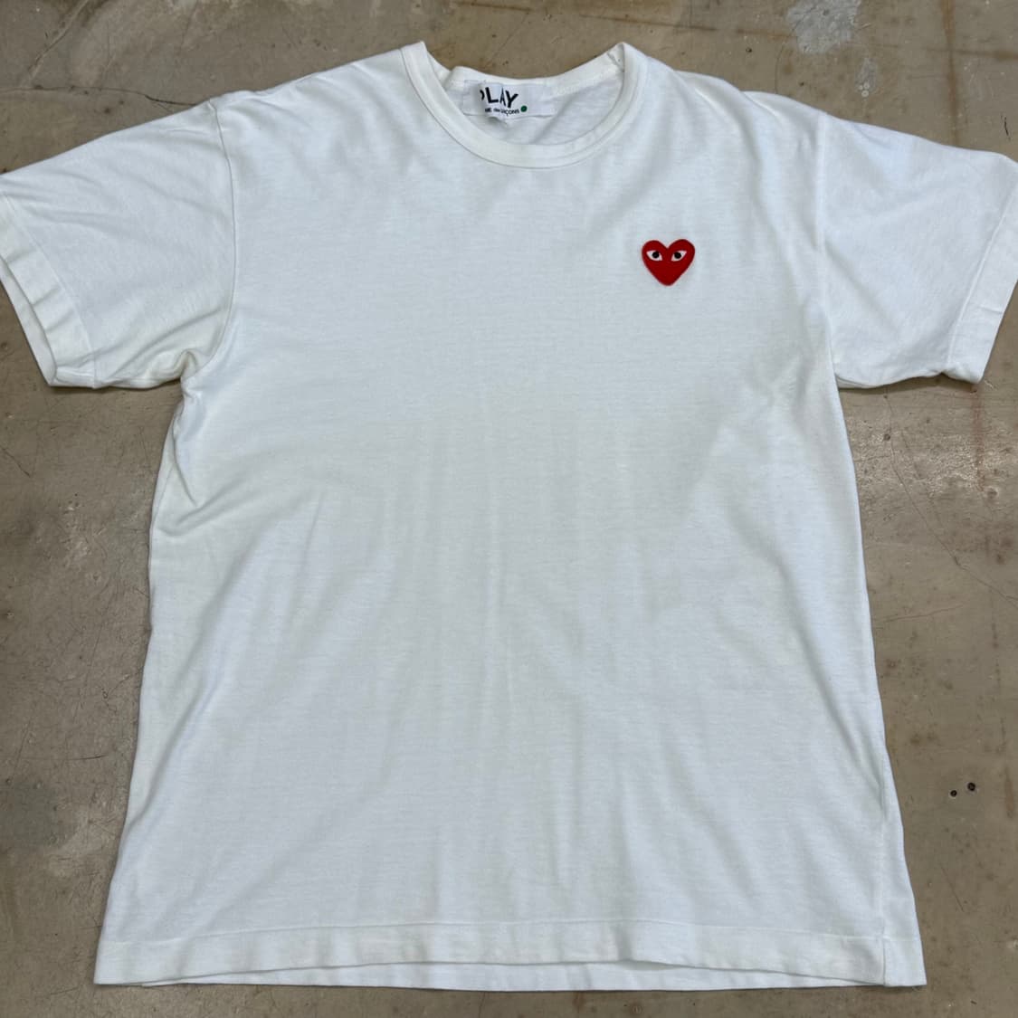 🫶🏻 꼼데가르송 레드 하트 와펜 White 반팔티 🫶🏻 상품이미지1