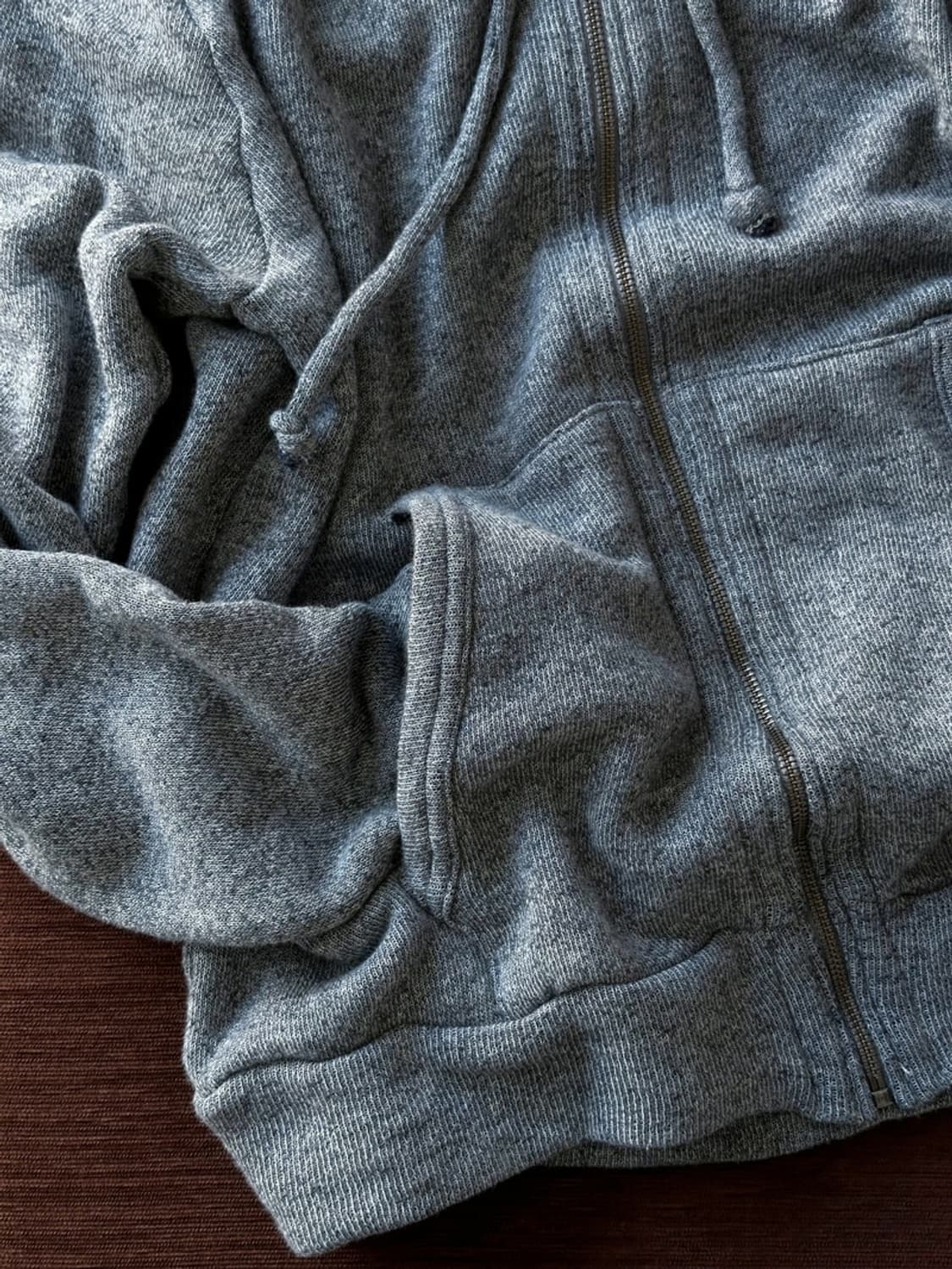 High gauge melange knitted hood zip park 상품이미지3