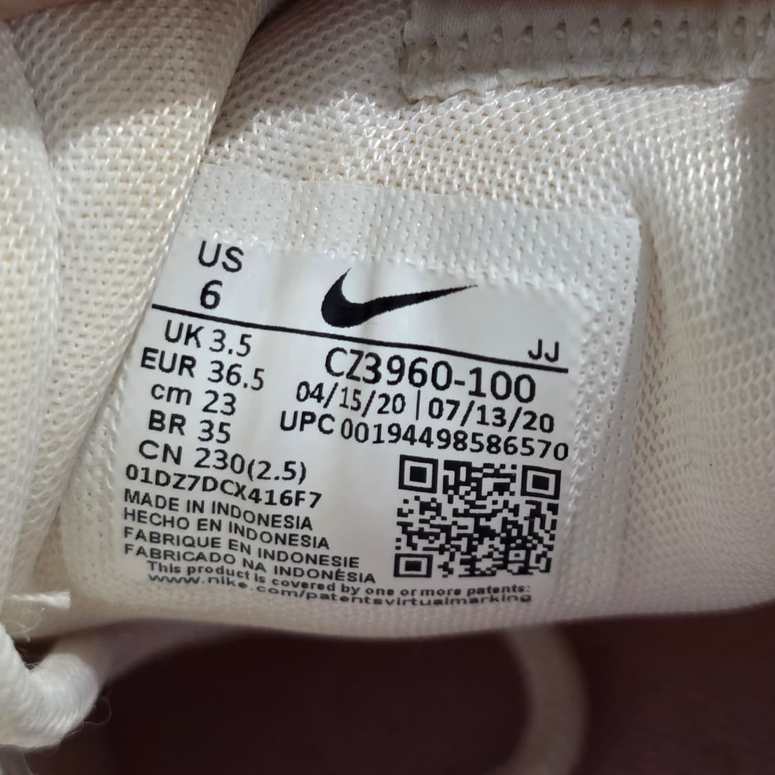 3a-12:나이키 에어 맥스 베로나 화이트 베어리(230mm) 상품이미지9