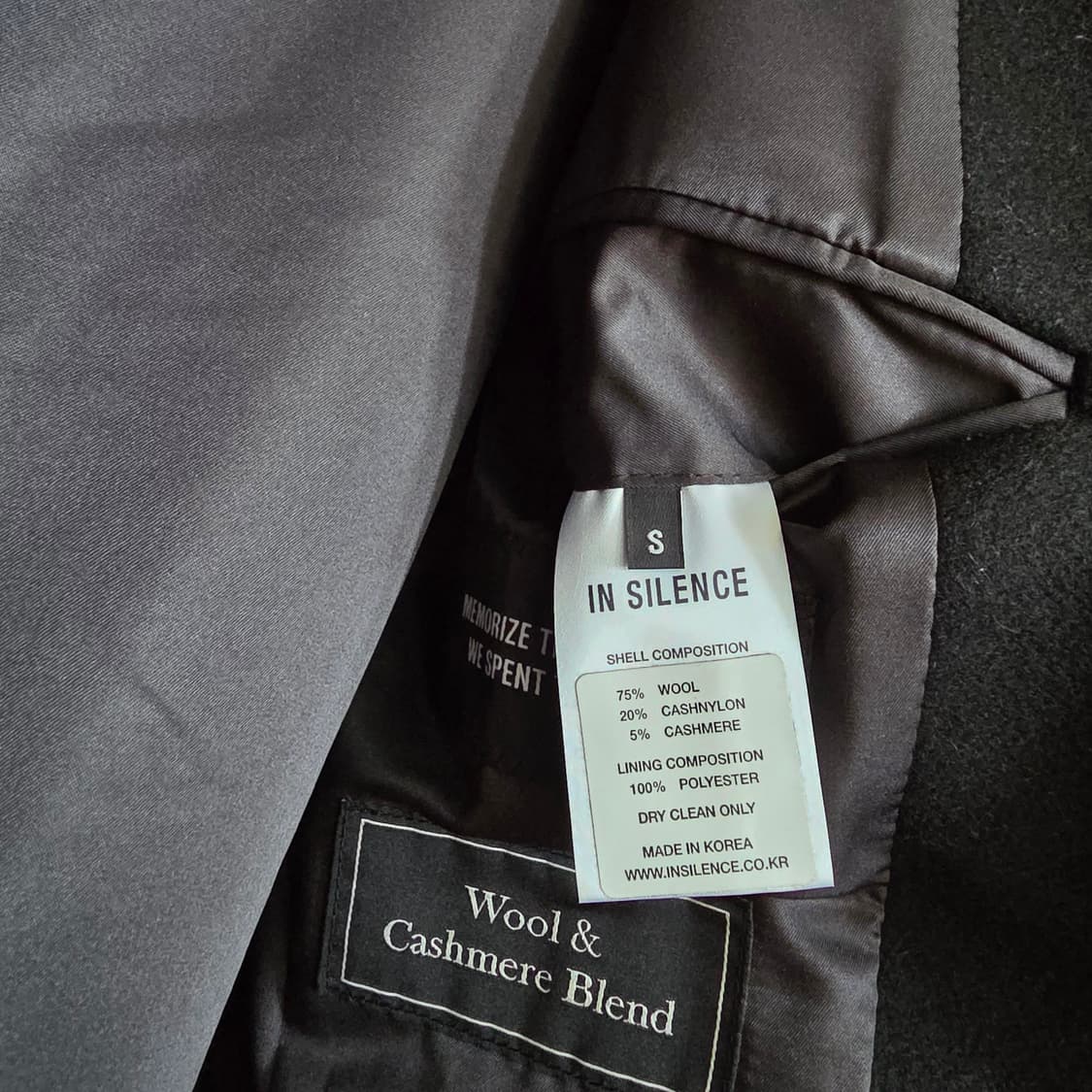 인사일런스 캐시미어 더블 롱코트 S 100정도 블랙 상태최상 상품이미지5
