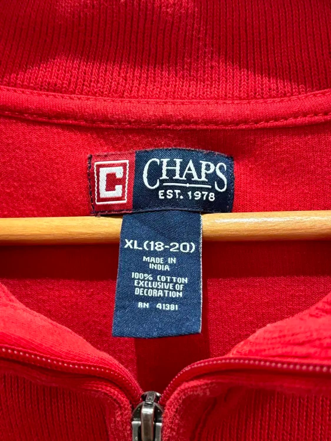 챕스 CHAPS 레드 니트 하프집업 2131 상품이미지6