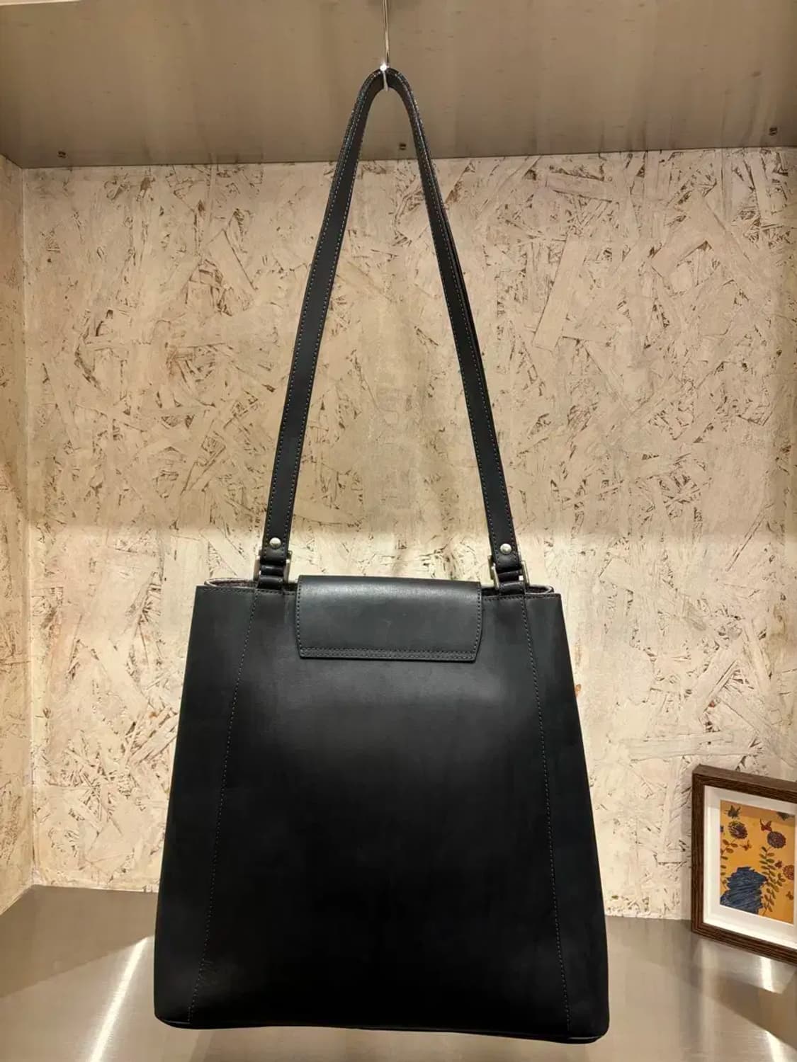 꾸레쥬 블랙 레더 숄더백 토트백 상품이미지3