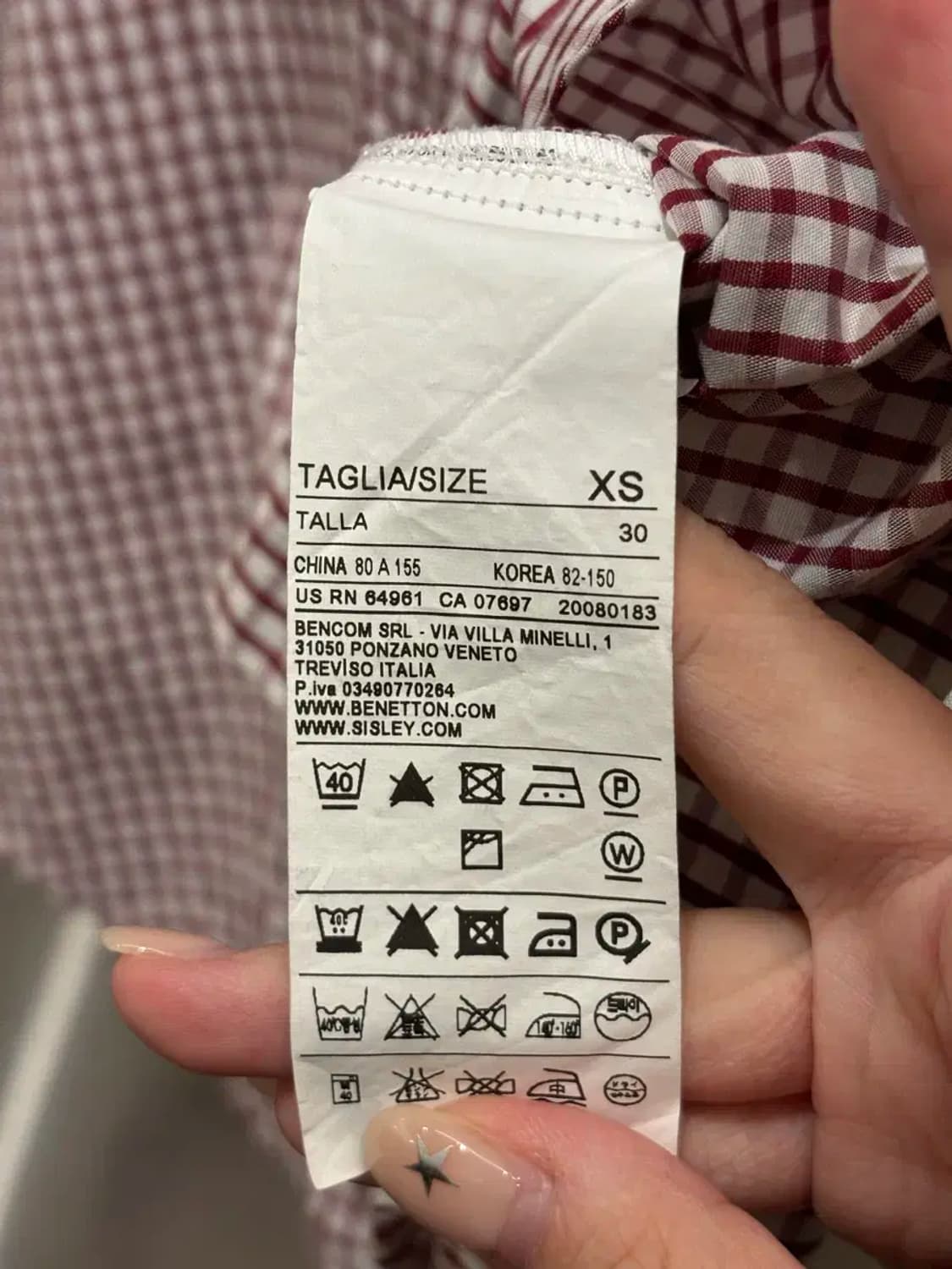 베네통 체크셔츠 상품이미지6