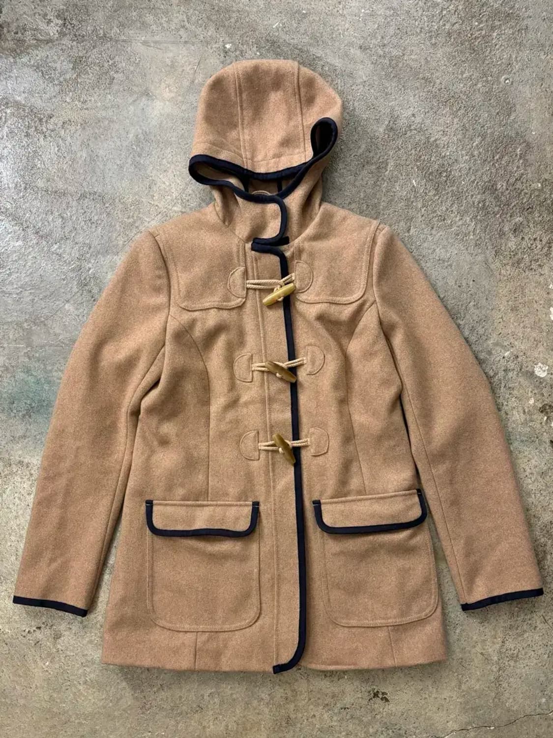 타미힐피거 베이지 후드 더플코트 상품이미지1