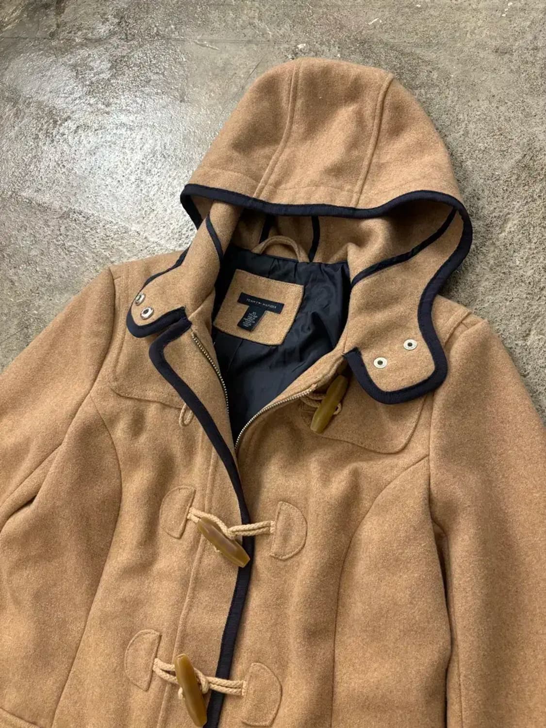 타미힐피거 베이지 후드 더플코트 상품이미지3