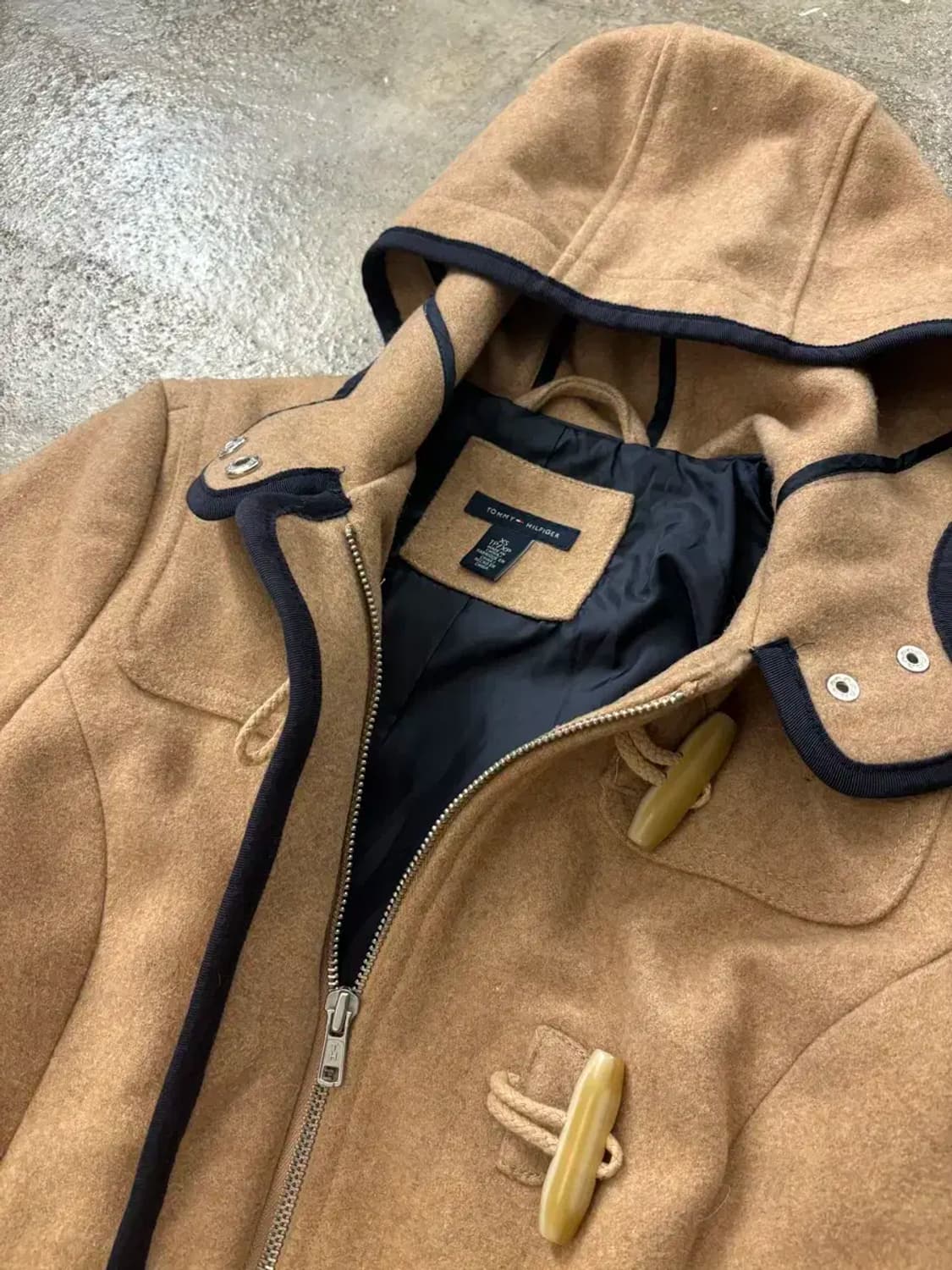 타미힐피거 베이지 후드 더플코트 상품이미지6