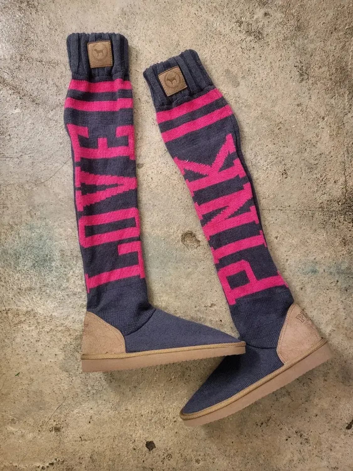 빅토리아 시크릿 핑크 스웨터 니하이 부츠 사이즈m 새상품 상품이미지1