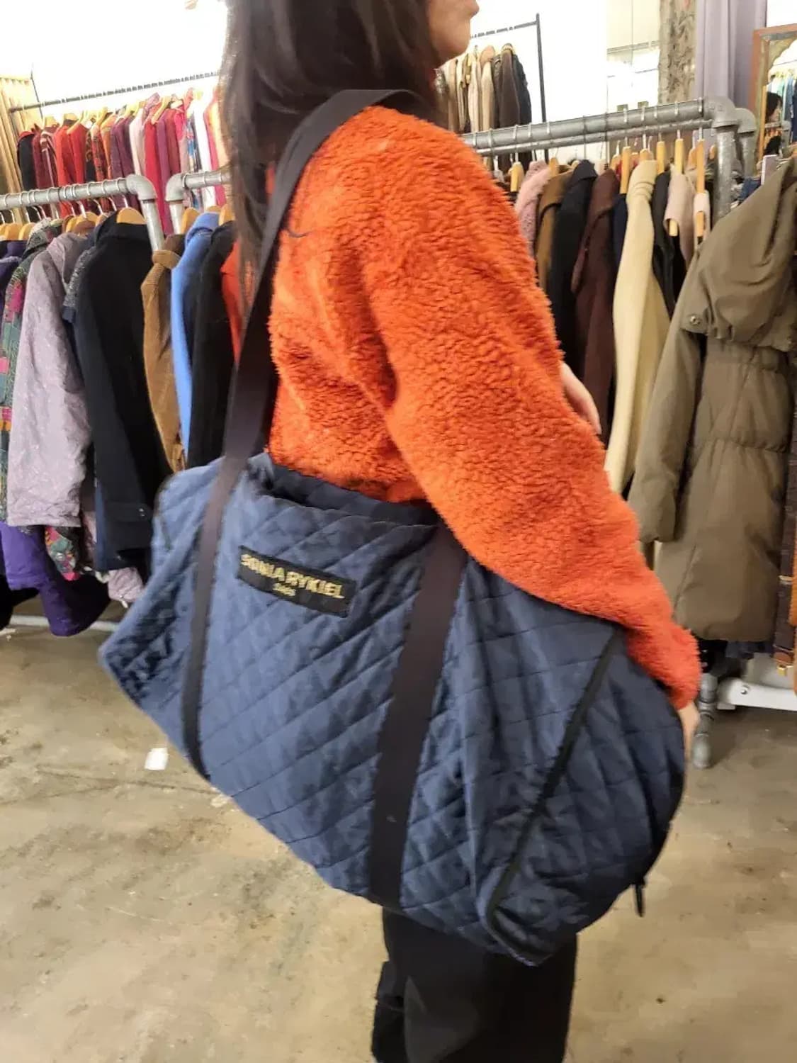 소니아리키엘 퀼팅 토트백 네이비 상품이미지1