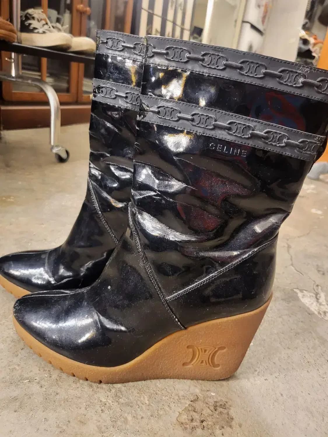 셀린느 페이턴트 레더 부츠 사이즈38 상품이미지1