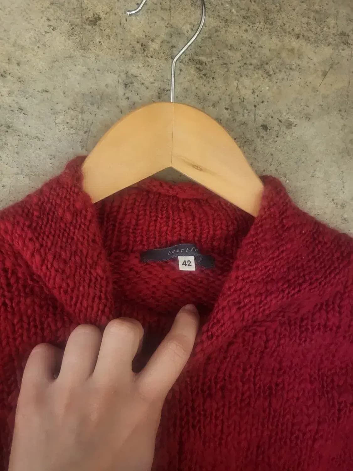 빈티지 일본 레드 컬러 니트 풀오버 상품이미지3