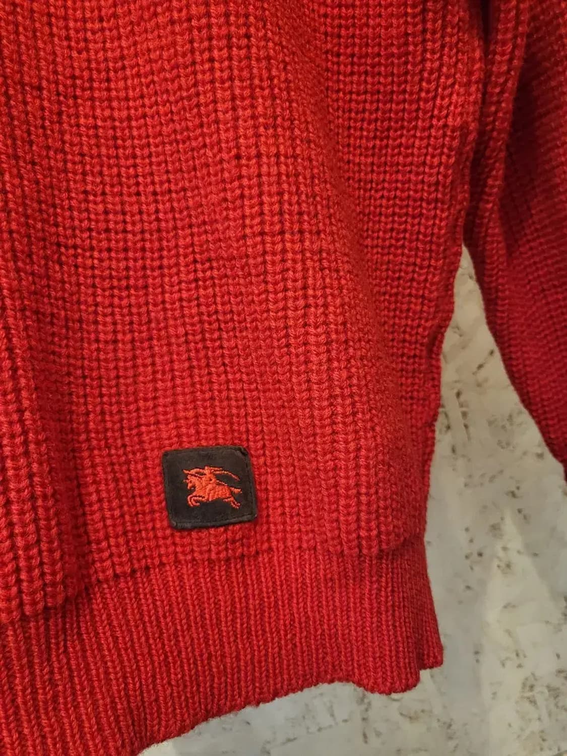 버버리 빈티지 레드 니트 스웨터 80's 상품이미지2