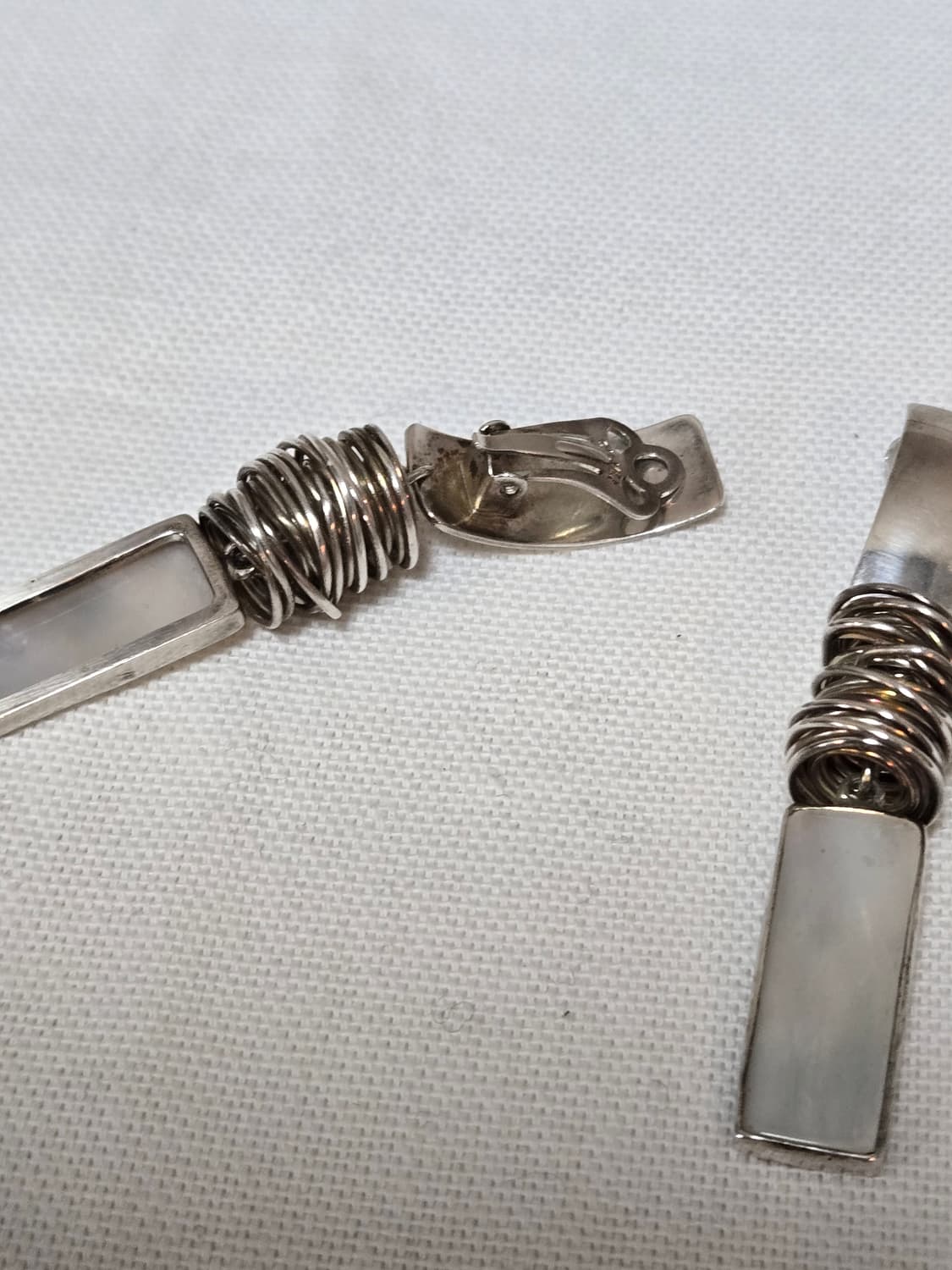 유럽빈티지 자개실버 클립형귀걸이 상품이미지2