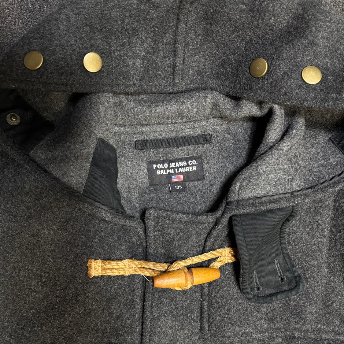 90s 폴로 랄프로렌 진스 떡볶이 코트 오버핏 후드 코트  상품이미지3