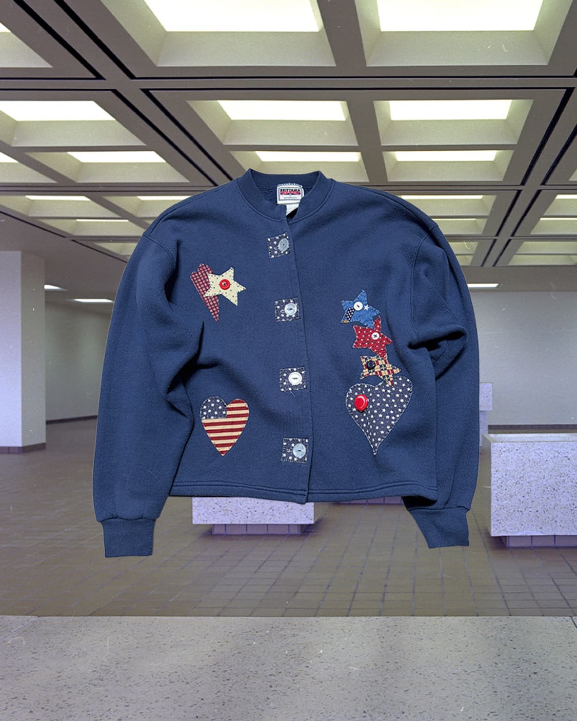 90s USA 패치워크 버튼 가디건  상품이미지1