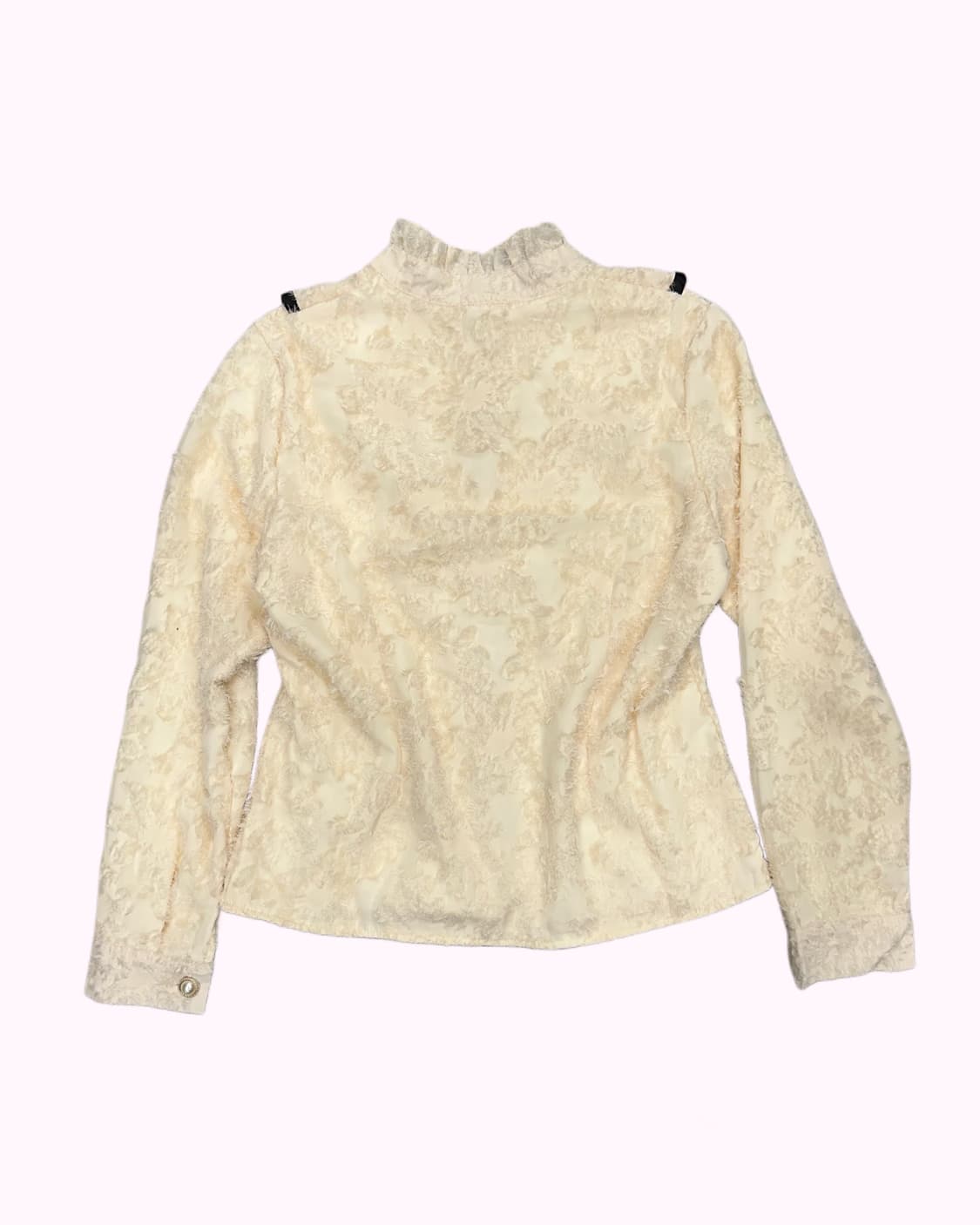 flower fur pattern ruffle blouse 상품이미지4