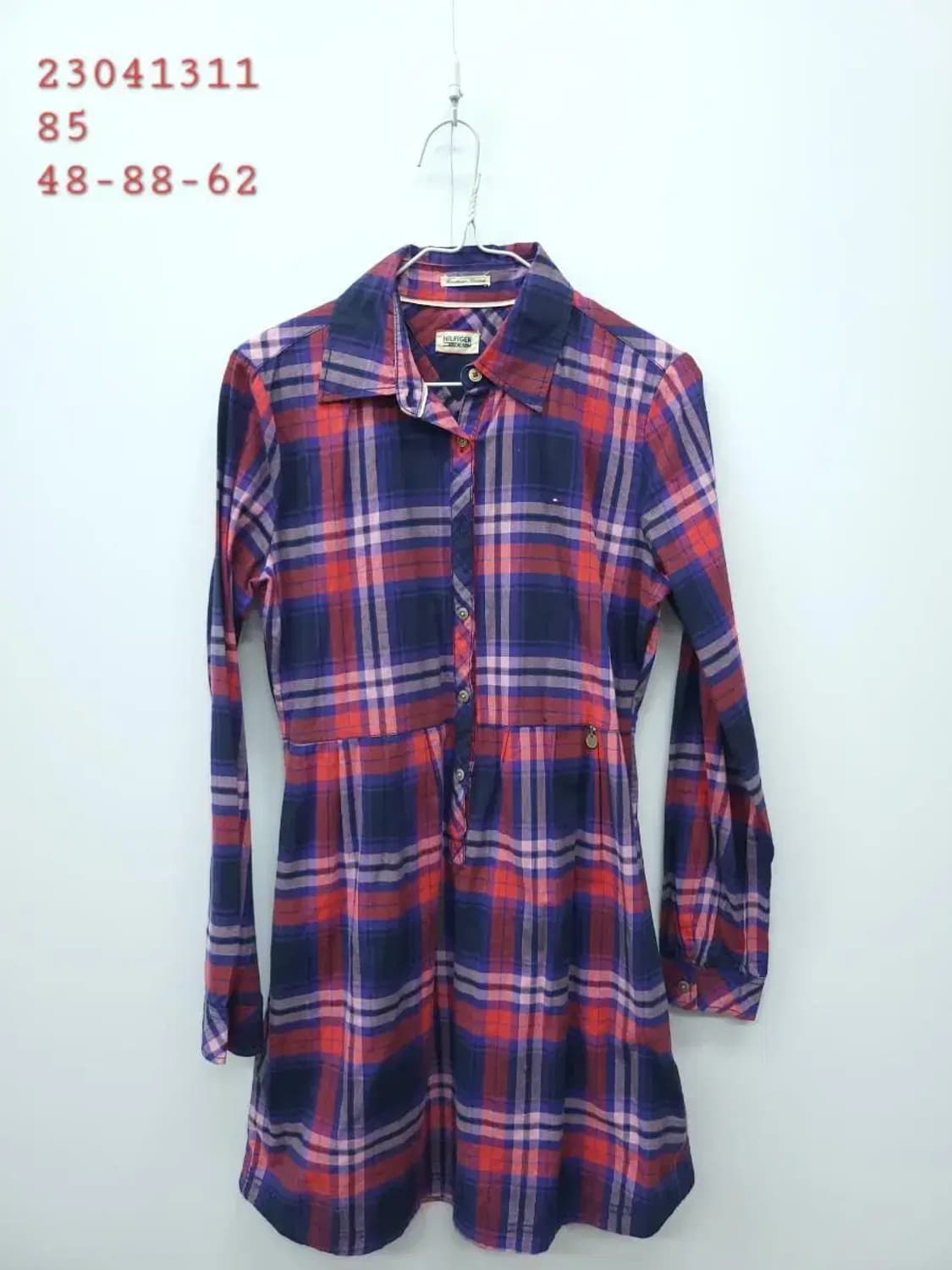 타미힐피거 데님 가슴85-88cm 체크 원피스, 실측48-88-62 상품이미지1