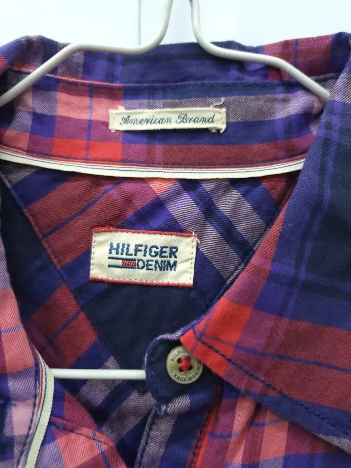 타미힐피거 데님 가슴85-88cm 체크 원피스, 실측48-88-62 상품이미지2