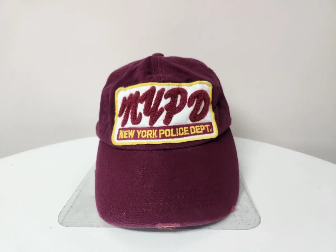 모자)NYPD 버건디 빈티지 면 모자 상품이미지2