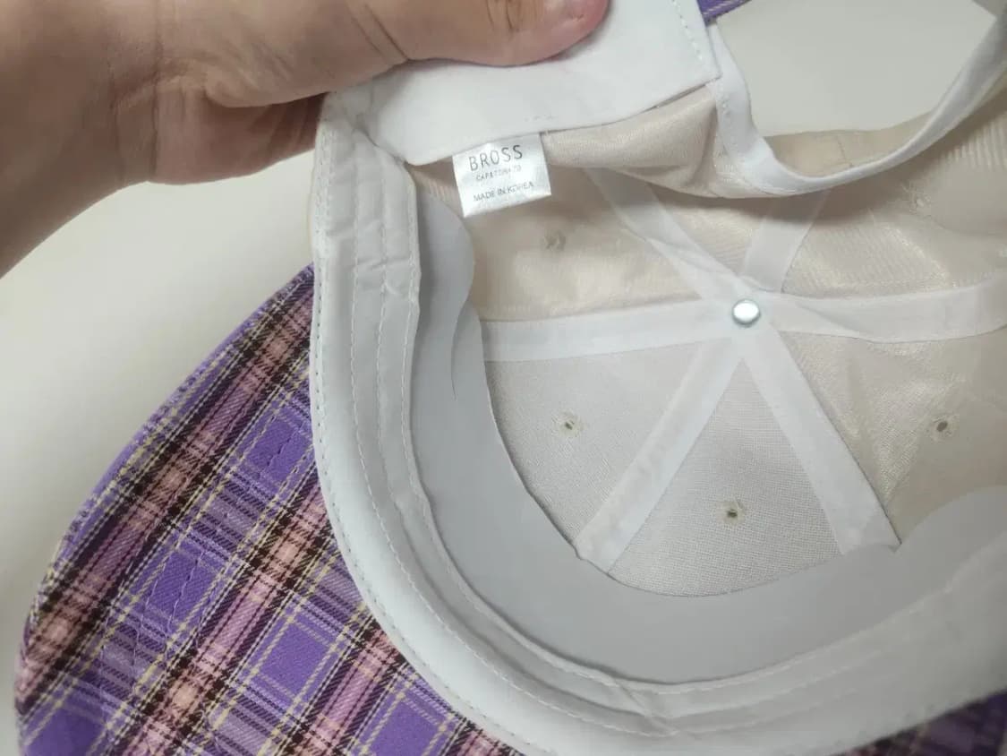 모자)체크 보라 배색 모자 상품이미지5