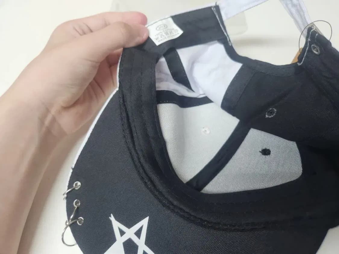 모자)SMFK 흑 백 배색 챙끝 3 고리 모자 상품이미지3