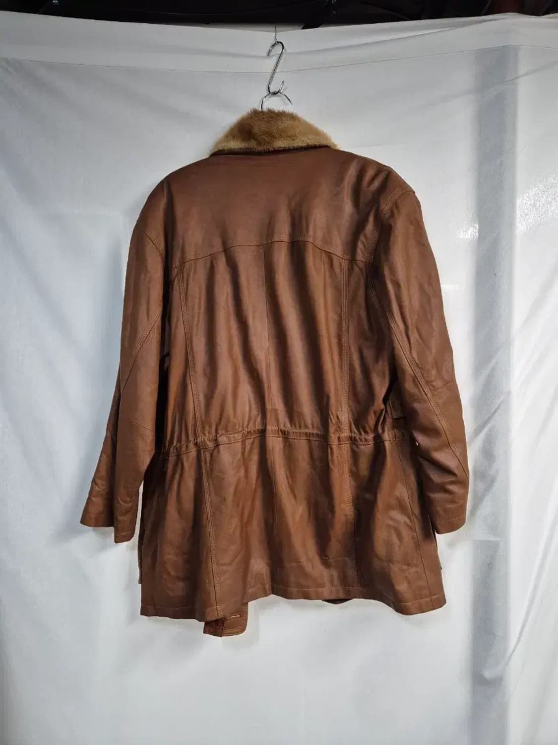 브라운 가죽 밍크 퍼 코트 61-81 상품이미지7