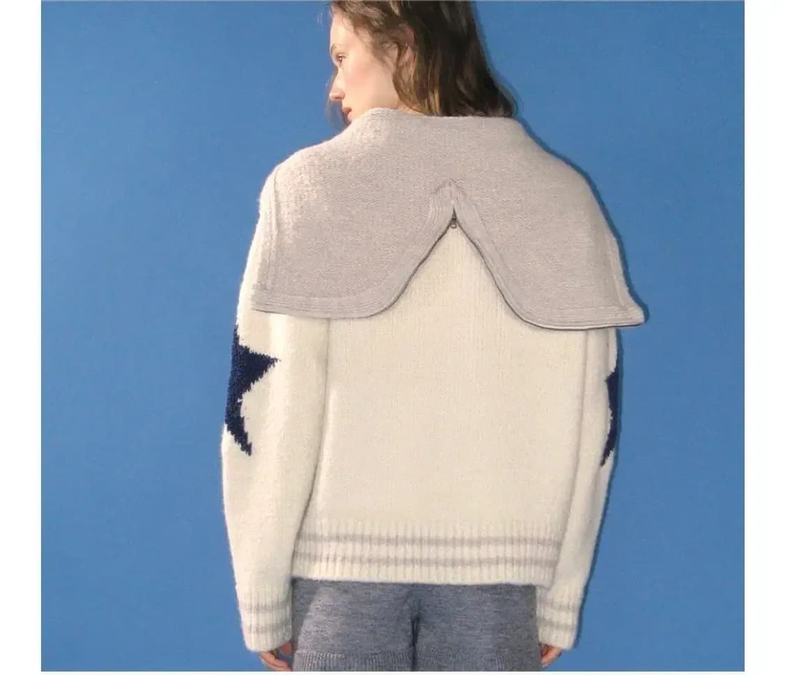 RONRON 론론 별 아이보리 후드 니트집업 60-62 상품이미지3