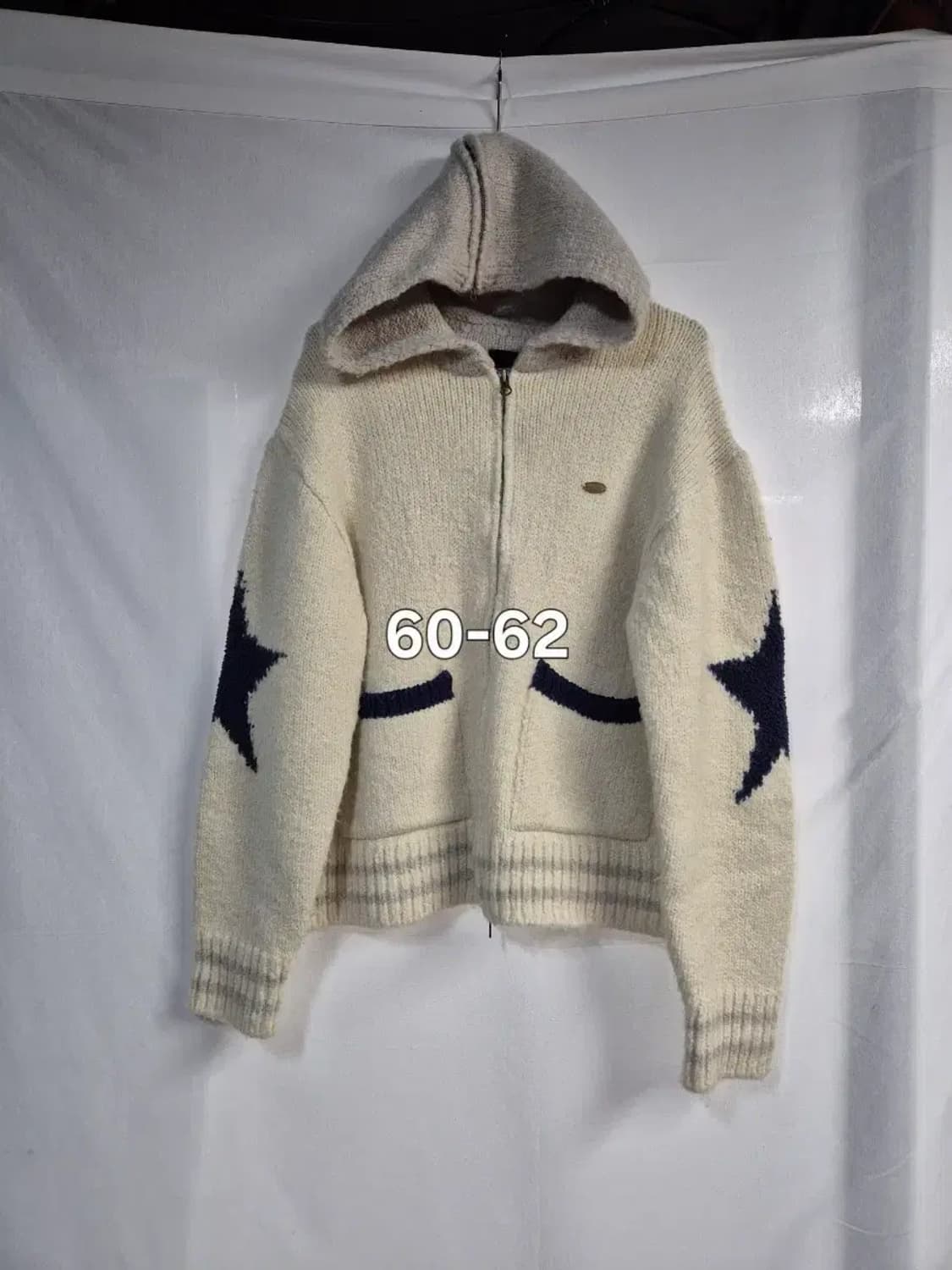 RONRON 론론 별 아이보리 후드 니트집업 60-62 상품이미지4