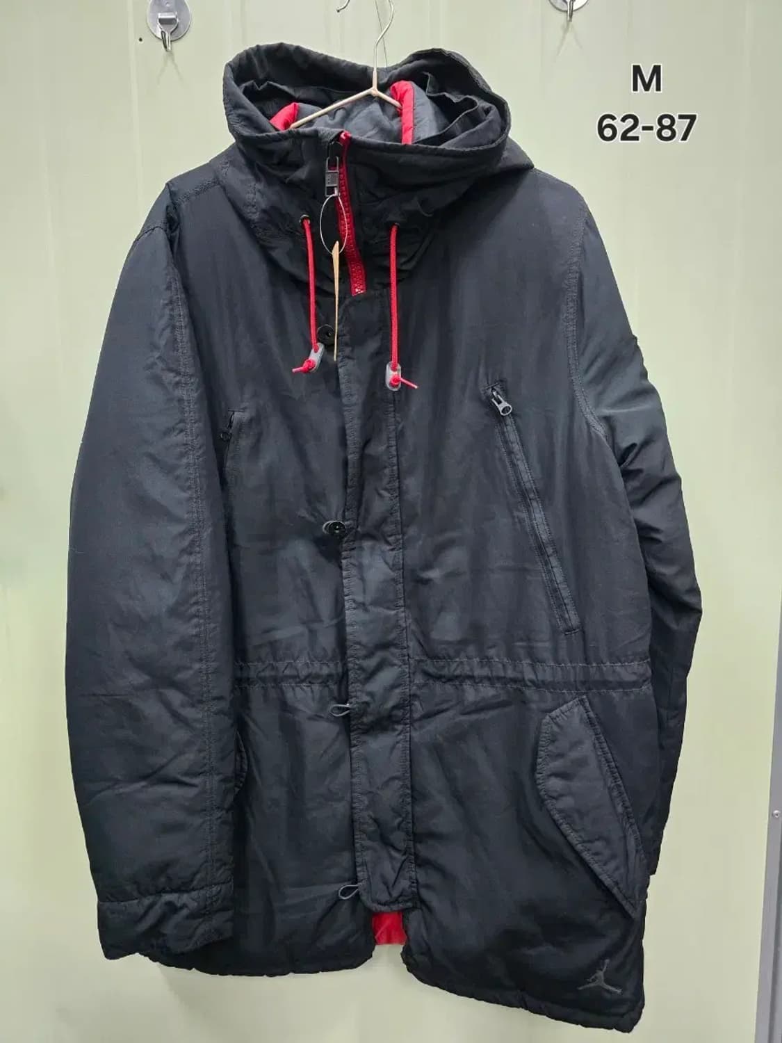 조던 블랙 야상 M 후드 탈부착 가능,실측62-87 상품이미지1