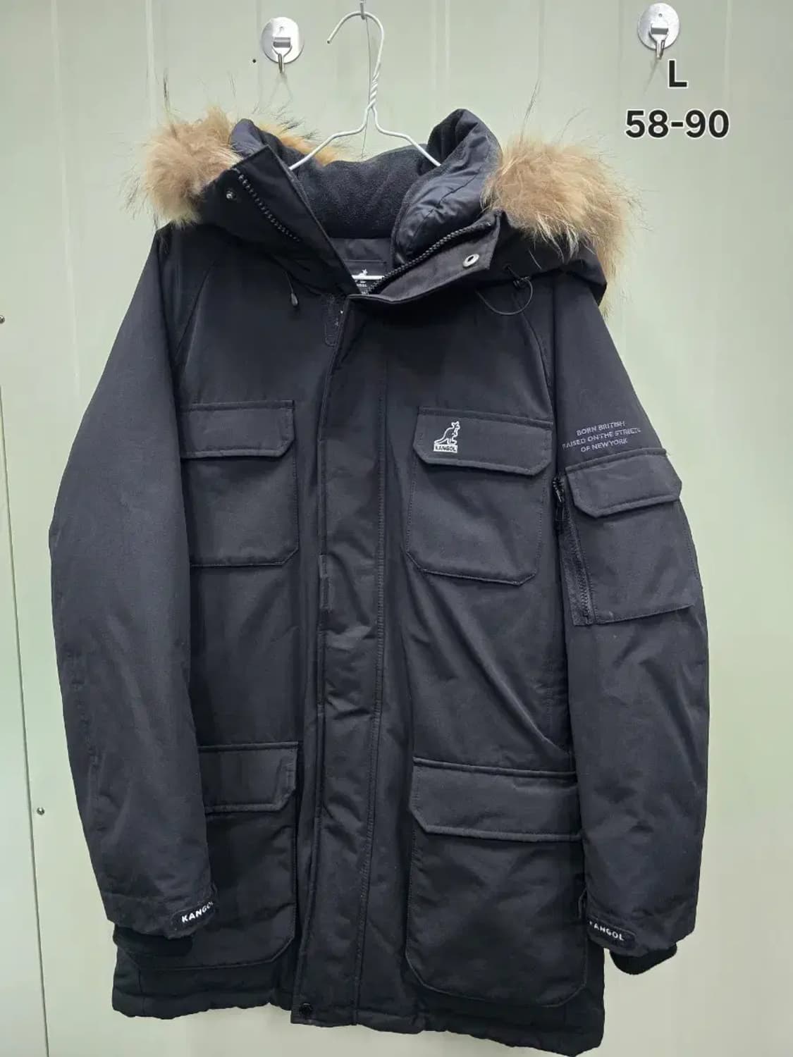 캉골 익스플로러 블랙 후드 패딩 L 상품이미지1