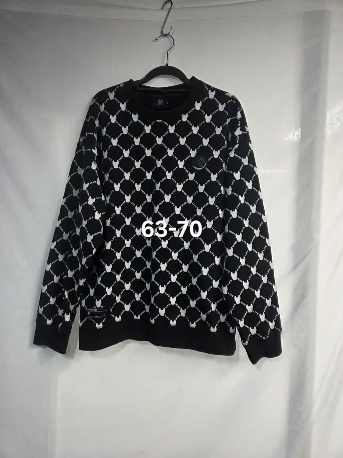 라이프워크 패턴 맨투맨 블랙 L 63-70 (XL도 가능) 상품이미지1