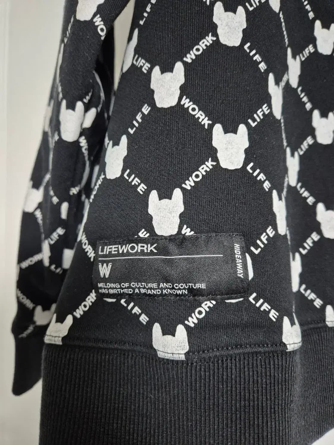 라이프워크 패턴 맨투맨 블랙 L 63-70 (XL도 가능) 상품이미지4