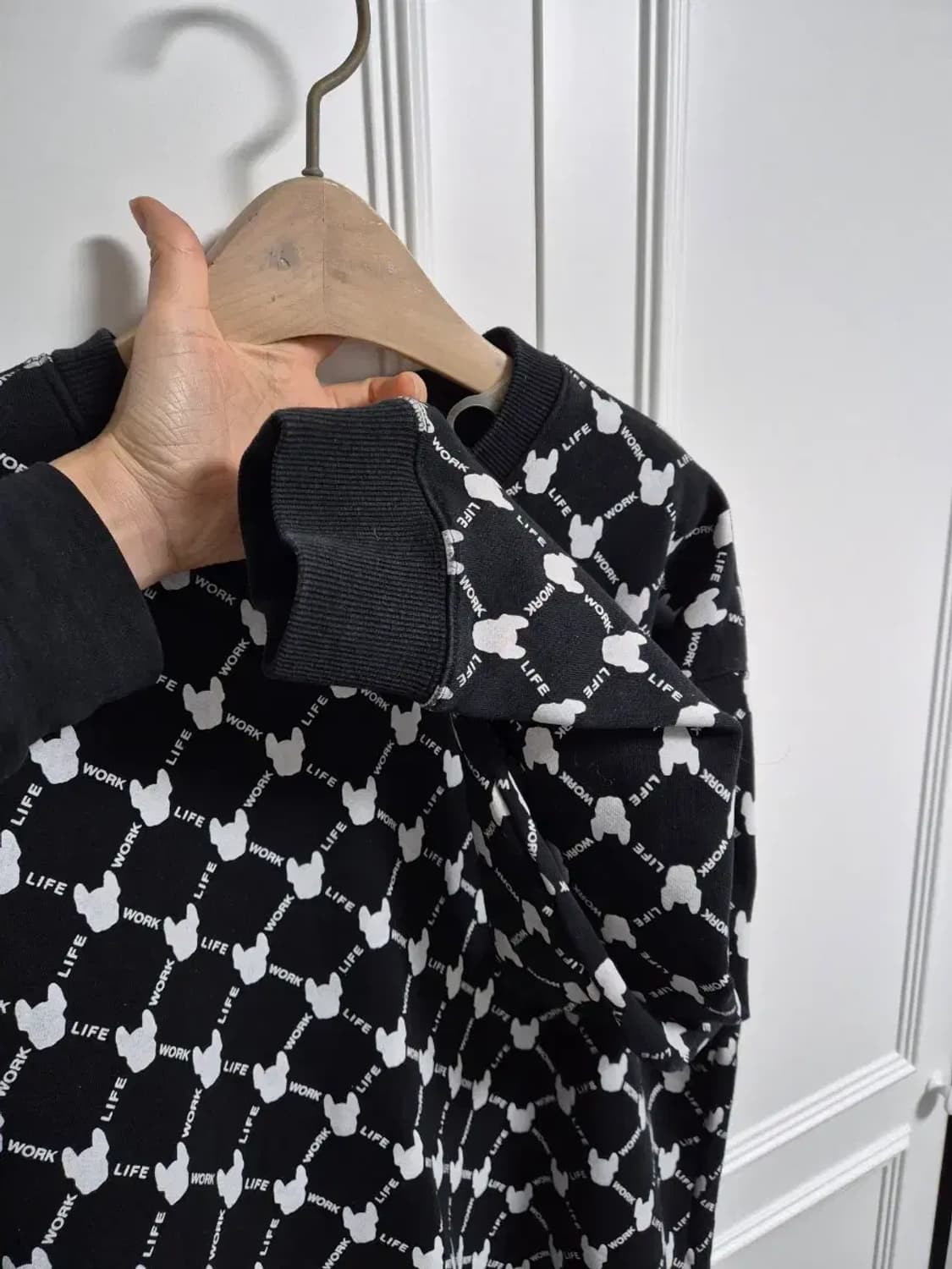 라이프워크 패턴 맨투맨 블랙 L 63-70 (XL도 가능) 상품이미지9