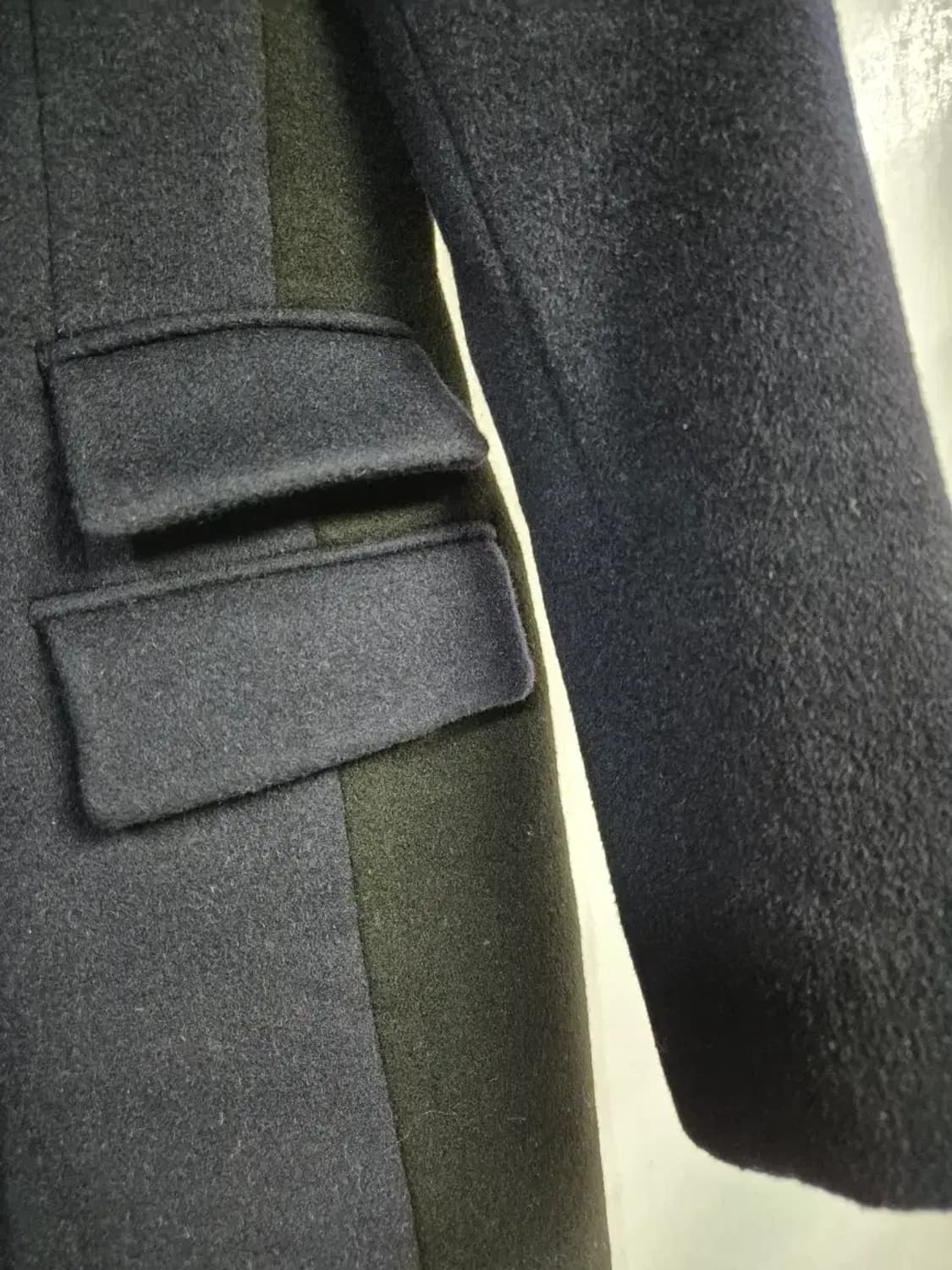 LUCKY CULOTTES 더블 버튼 코트 네이비 36사이즈 상품이미지5