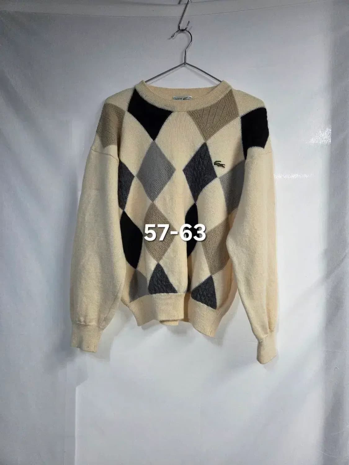 라코스테 캐시미어 아가일 니트 57-63 상품이미지1