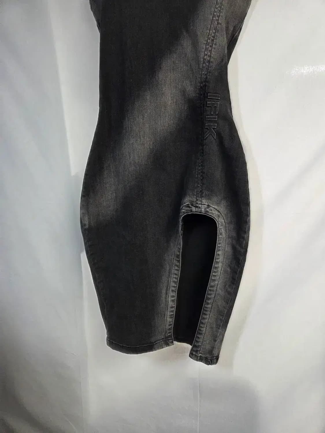 IFIK 데님 12사이즈 홀터넥 슬릿 원피스, 홀터 확인필 상품이미지3