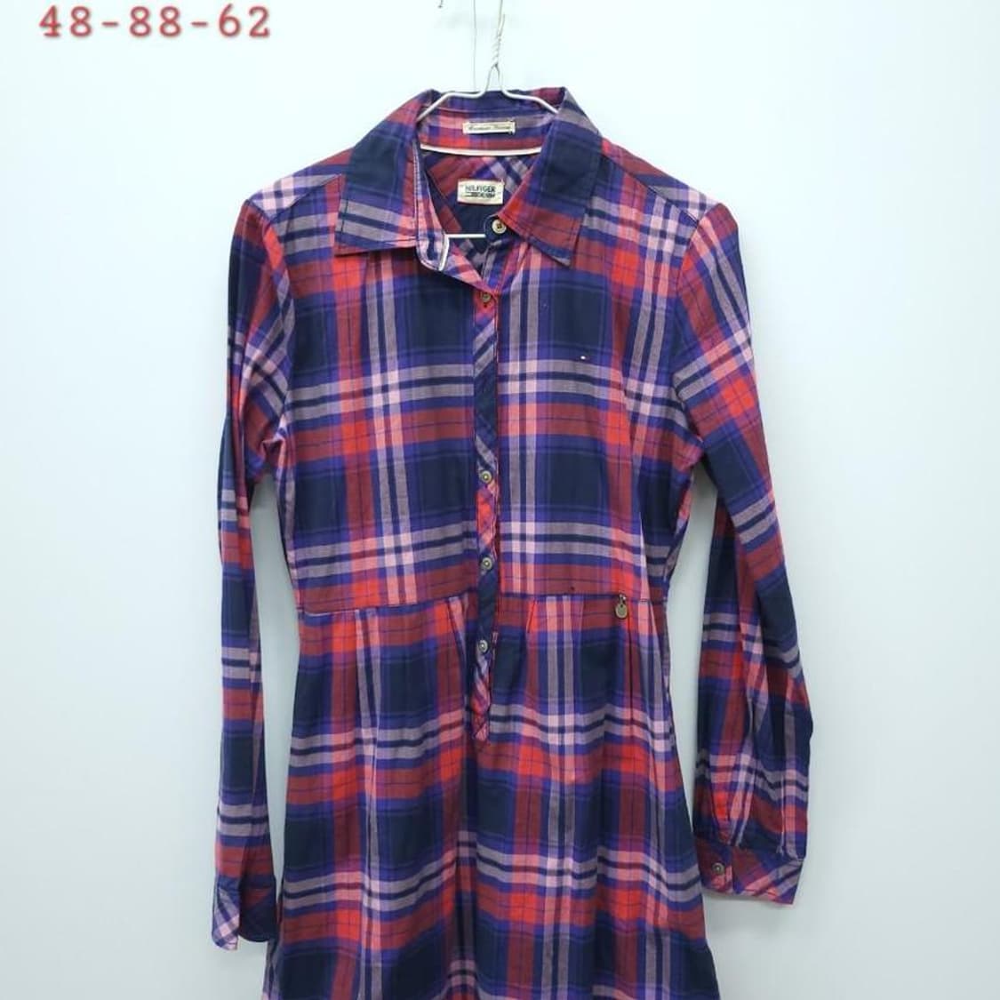 타미힐피거 데님 가슴85-88cm 체크 원피스, 실측4 상품이미지1