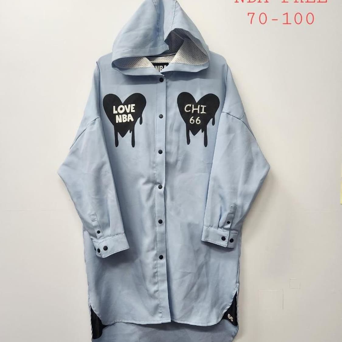 NBA 시카고불스 FREE 여성 후드 롱 자켓, 실측7 상품이미지1