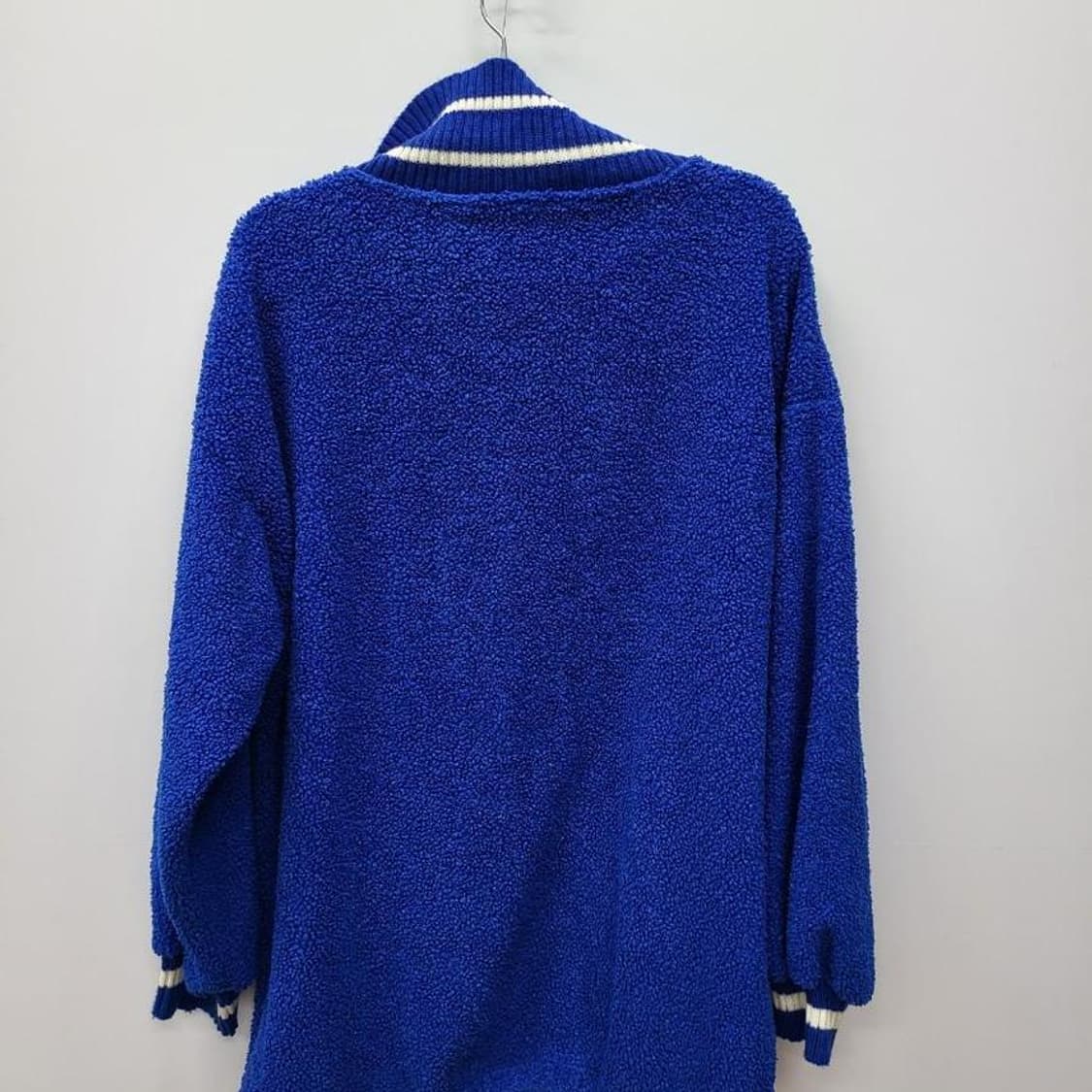 블루 XL 뽀글이 아노락 상의, 실측가슴단면57총장70 상품이미지4