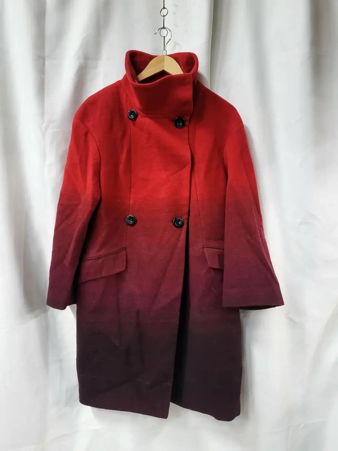 W 하이넥 모 혼방 롱 코트 상품이미지1