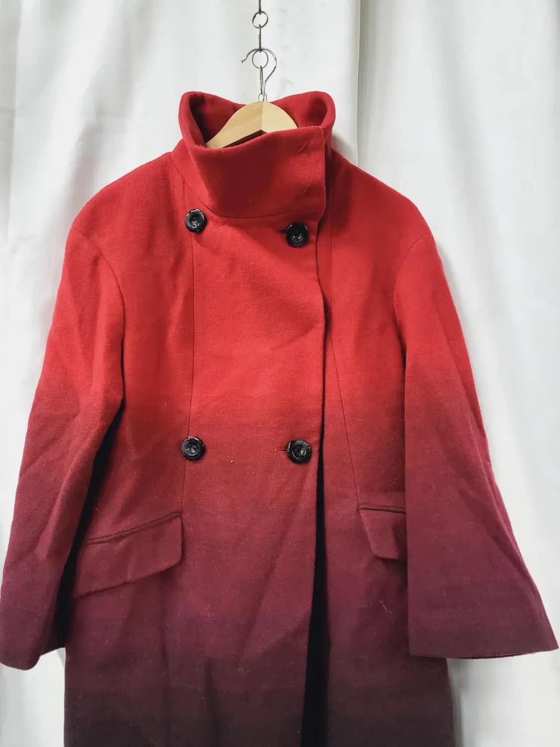 W 하이넥 모 혼방 롱 코트 상품이미지2