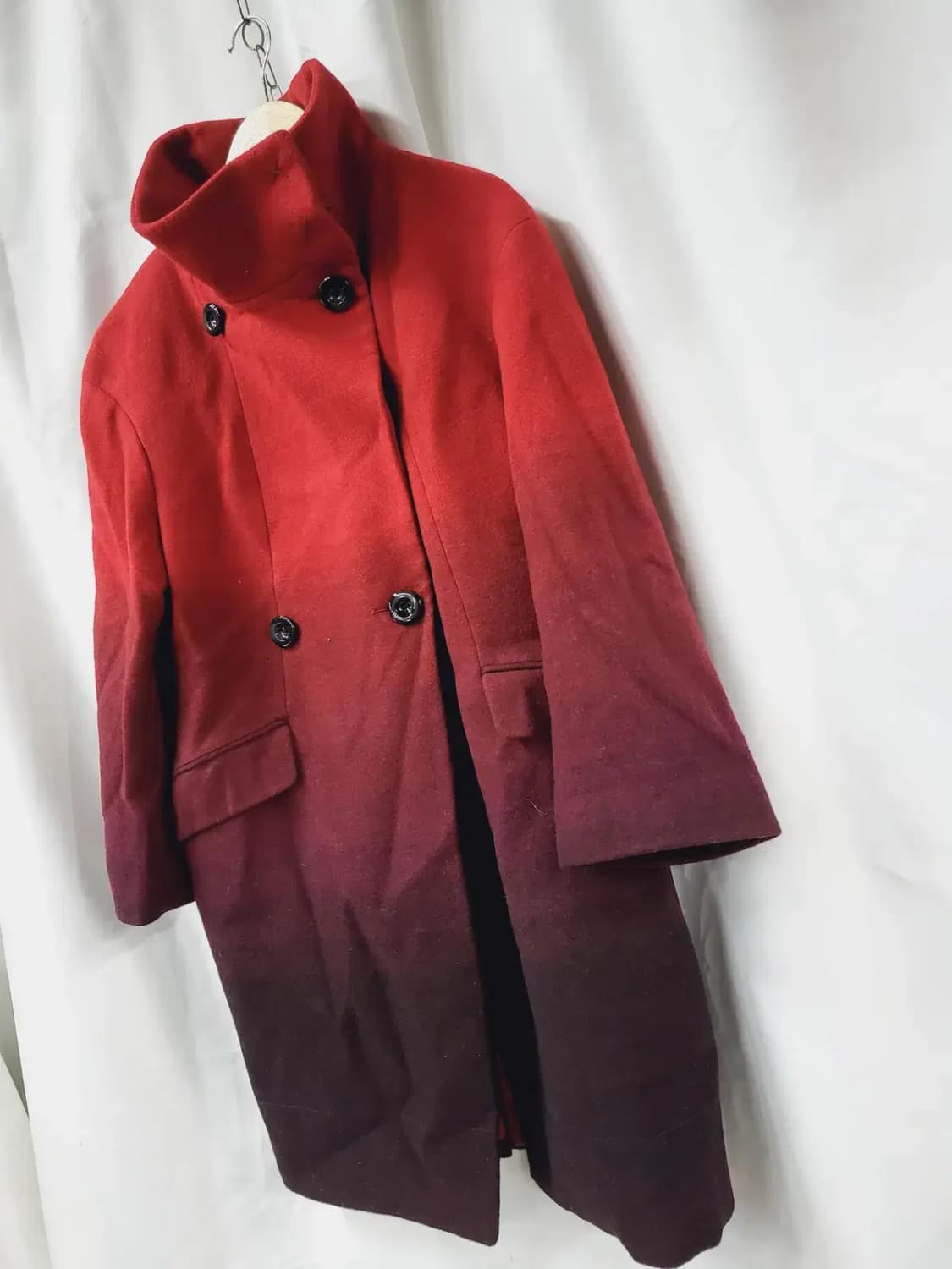 W 하이넥 모 혼방 롱 코트 상품이미지3