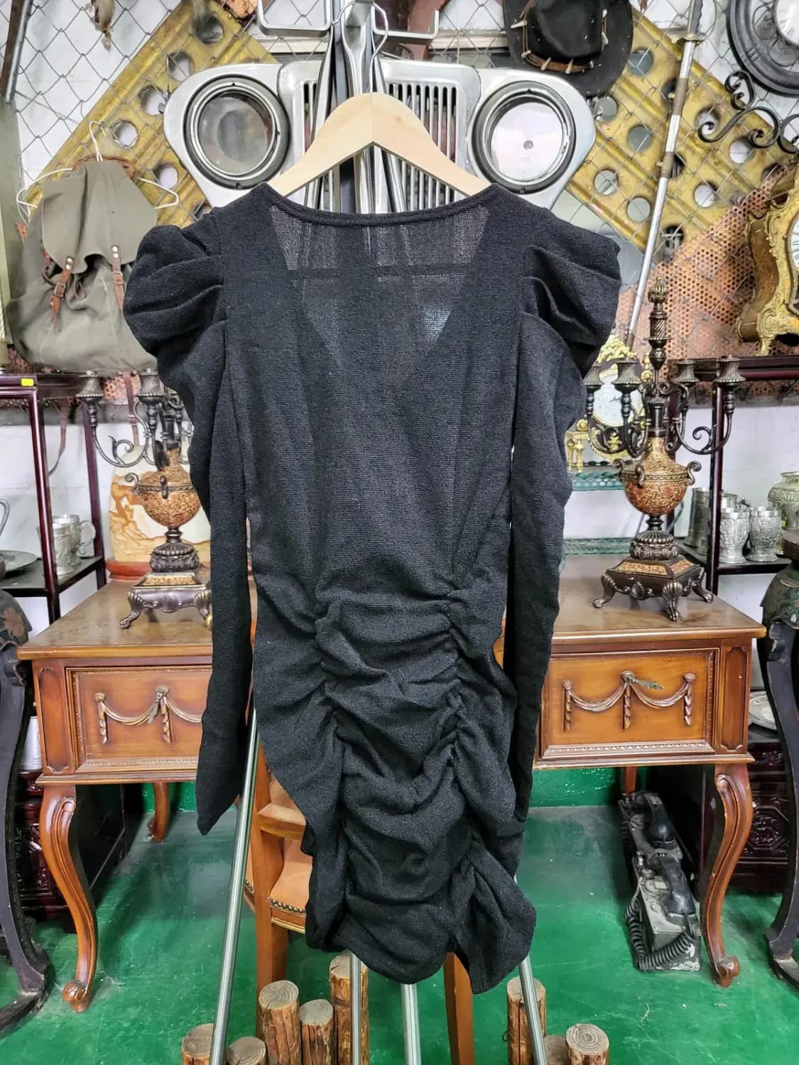 브이넥 셔링포인트 봄니트원피스 상품이미지4