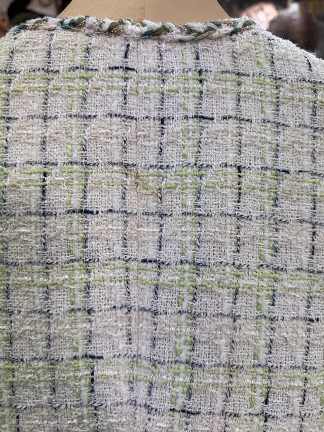 [미쏘] 아이보리  V넥 체크 트위드자켓 S 상품이미지5