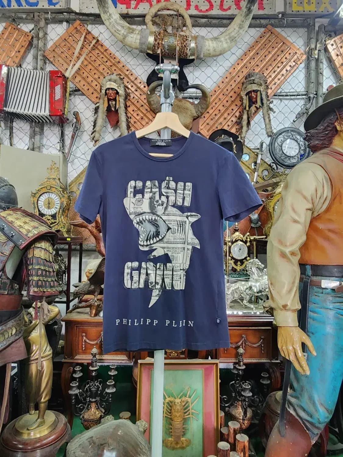 [PHILIPP PLEIN] 필립플레인 네이비 라운드넥 반팔M 상품이미지1