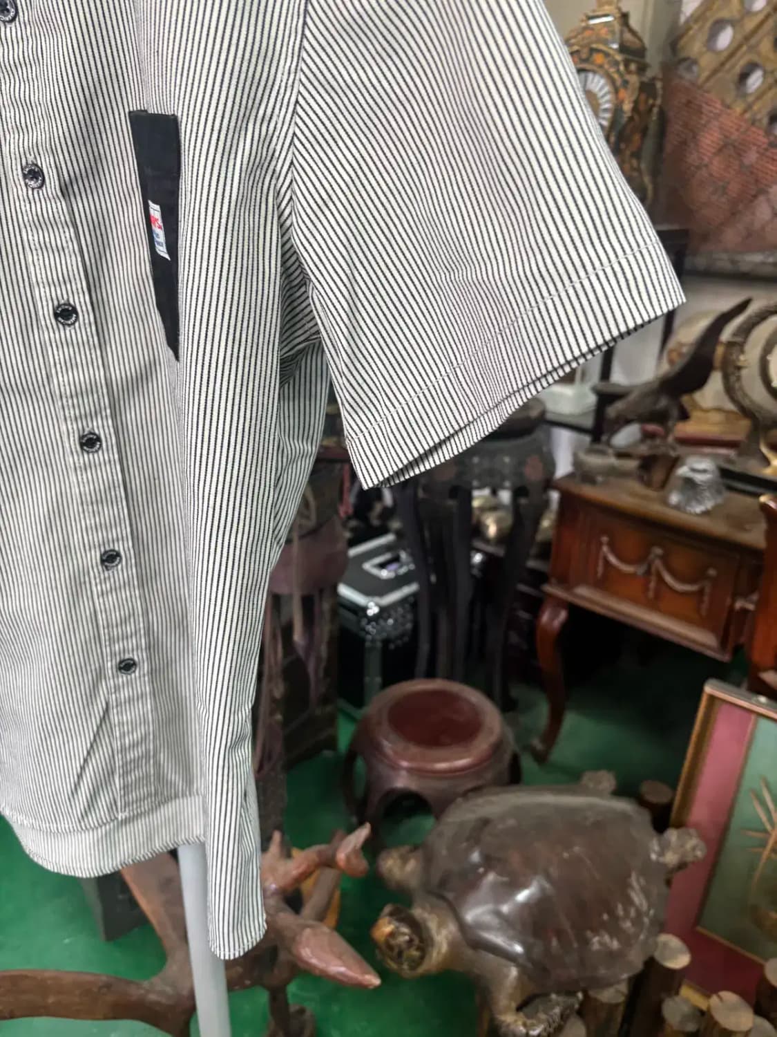 스미스 아메리칸 스트라이프 포켓  반팔 셔츠  남방 상품이미지3