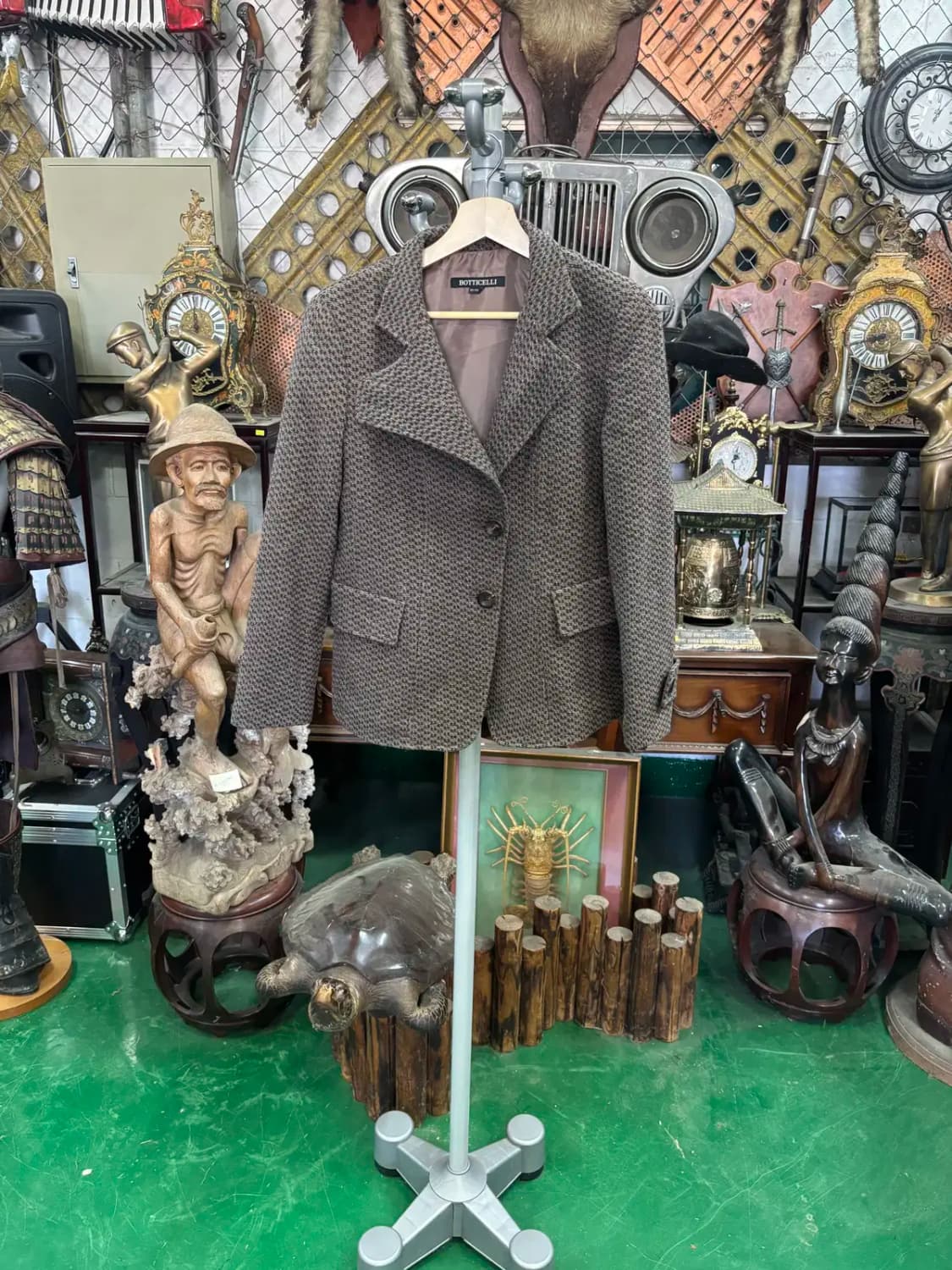 보티첼리 더블 카라 헤링본 스타일 모직 자켓 상품이미지1